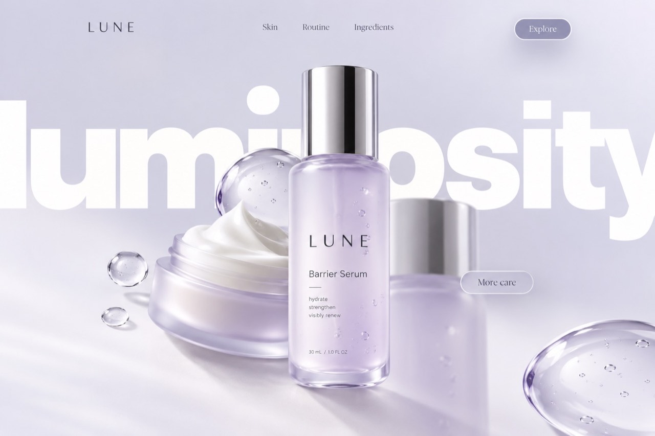 LUNE luminous skincare ecommerce storefront